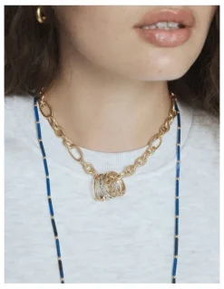 Mimco Polka Heart Necklace in Malachite