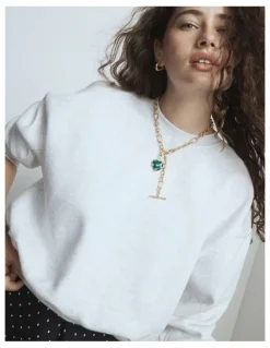 Mimco Polka Heart Necklace in Malachite