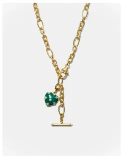 Mimco Polka Heart Necklace in Malachite