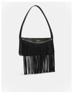 Mimco Rebel Fringe Shoulder Bag in Black