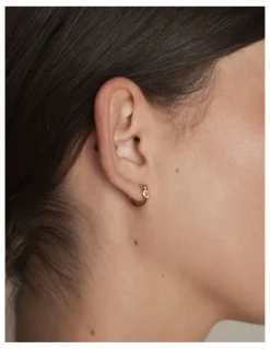 Mimco Shadow Huggie Earrings in Gold