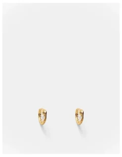 Mimco Shadow Huggie Earrings in Gold