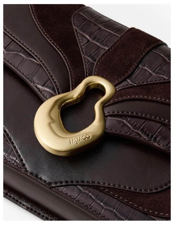 Mimco Shield Crossbody Bag in Bitter Chocolate