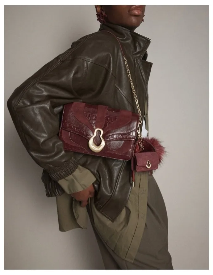 Mimco Shield Crossbody Bag in Merlot
