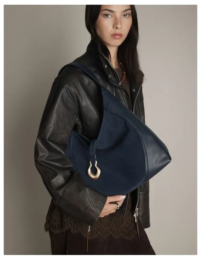 Mimco Shield Hobo Bag in Navy