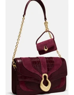 Mimco Shield Mini Bag Charm in Merlot