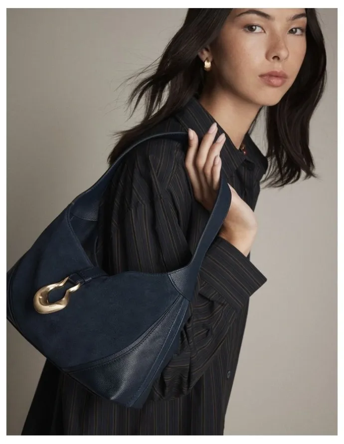 Mimco Shield Shoulder Bag in Navy