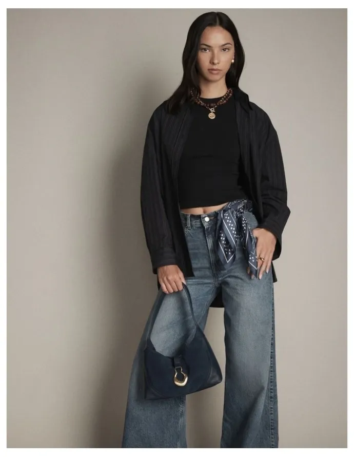 Mimco Shield Shoulder Bag in Navy