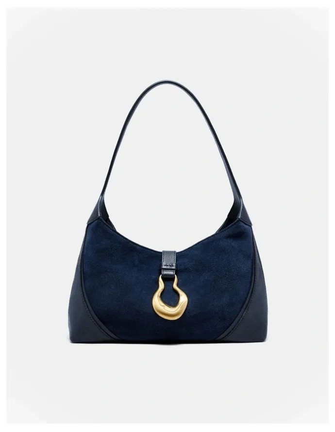 Mimco Shield Shoulder Bag in Navy