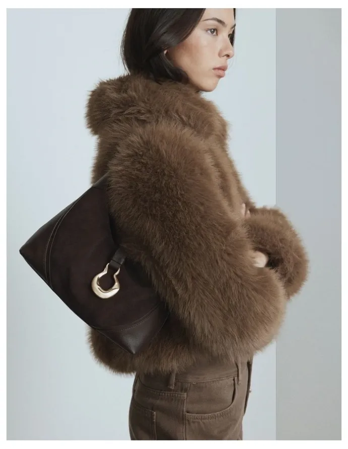 Mimco Shield Shoulder Bag in Bitter Chocolate