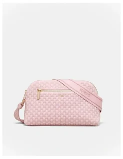 Mimco Squad Woven Crossbody Bag in Pink Salt