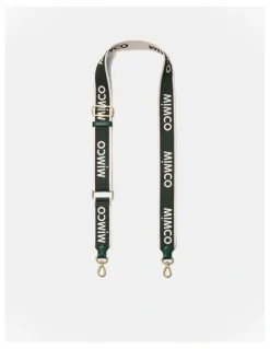 Mimco Stripe Webbing Bag Strap in Thyme