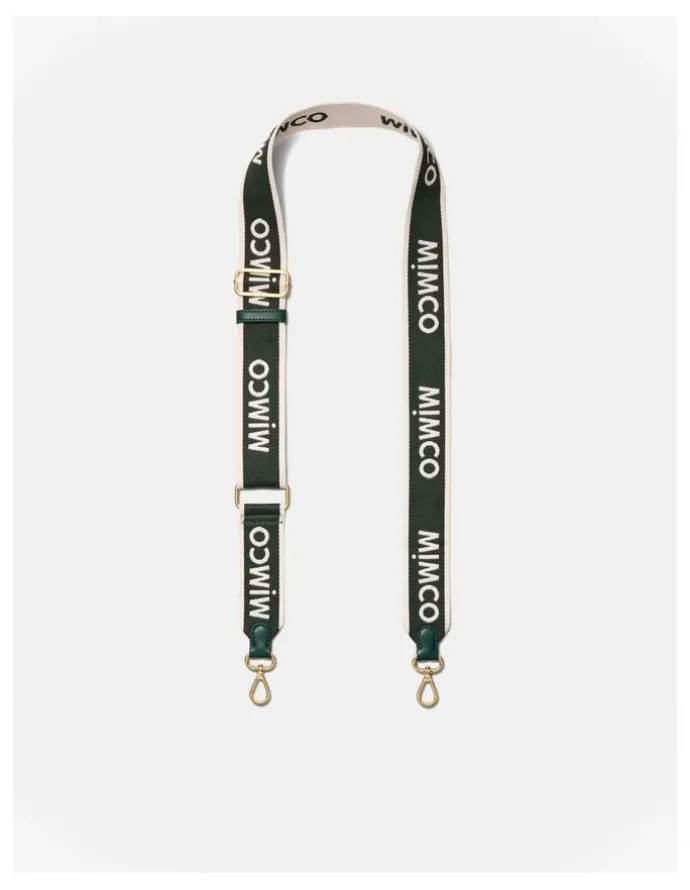Mimco Stripe Webbing Bag Strap in Thyme