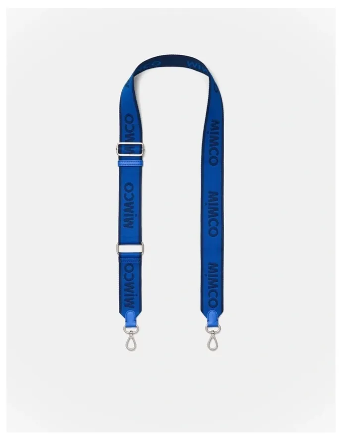 Mimco Stripe Webbing Bag Strap in Cobalt
