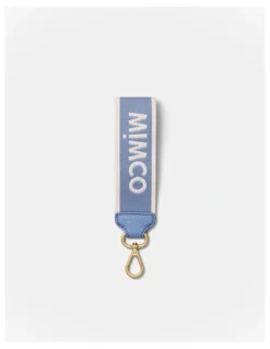 Mimco Stripe Webbing Wrist Strap in Cornflower