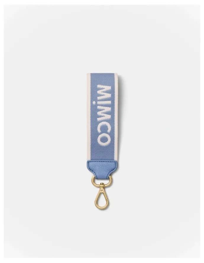 Mimco Stripe Webbing Wrist Strap in Cornflower