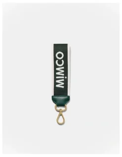 Mimco Stripe Webbing Wrist Strap in Thyme