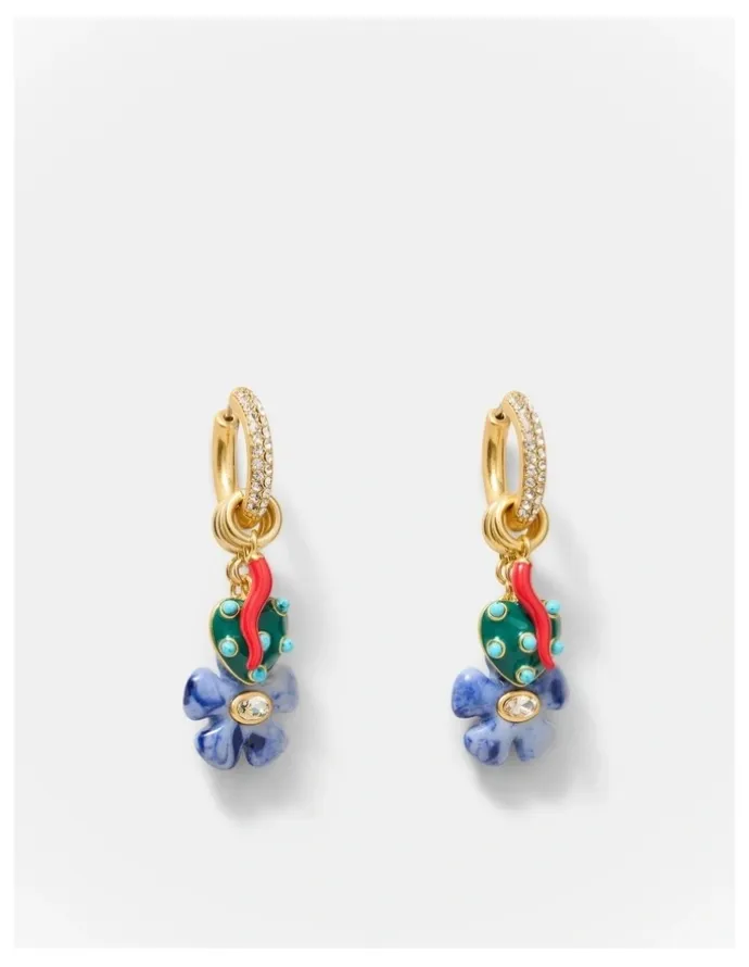 Mimco Talisman Charm Hoop Earrings in Ultra Marine