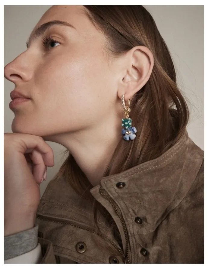 Mimco Talisman Charm Hoop Earrings in Ultra Marine