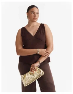 Mimco The Clutch Bag in Light Gold