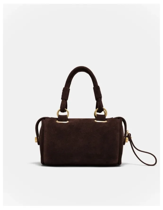Mimco Turnlock Bowler Grab Crossbody Bag in Chocolate
