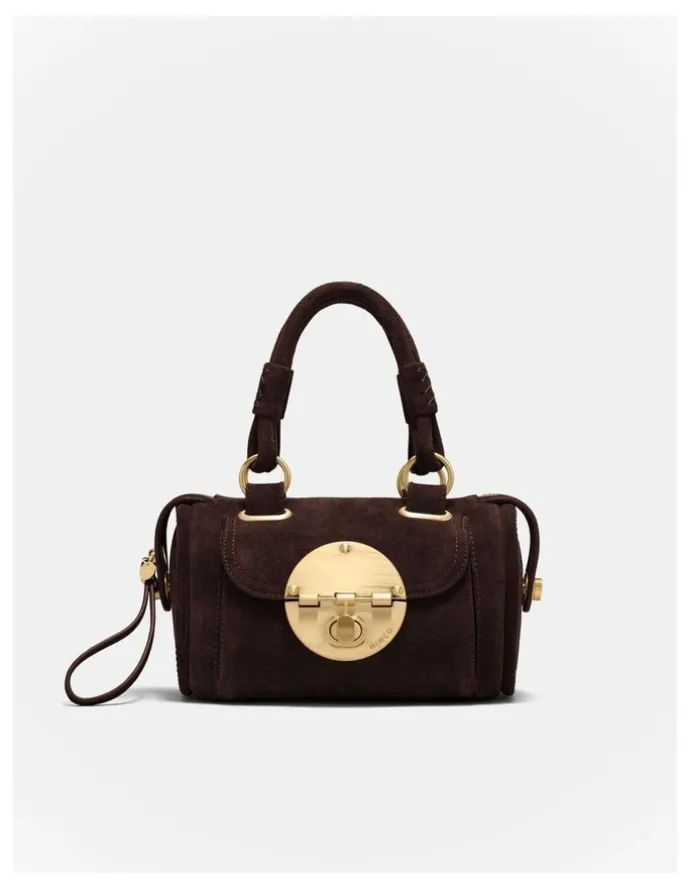 Mimco Turnlock Bowler Grab Crossbody Bag in Chocolate