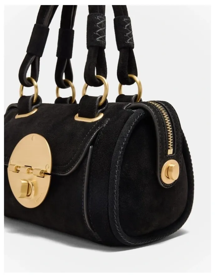 Mimco Turnlock Bowler Grab Crossbody Bag in Black