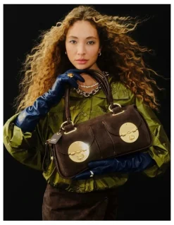 Mimco Turnlock East West Bag in Chocolate