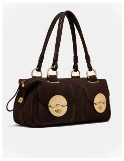 Mimco Turnlock East West Bag in Chocolate