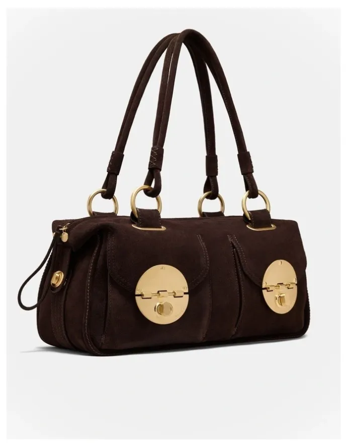 Mimco Turnlock East West Bag in Chocolate