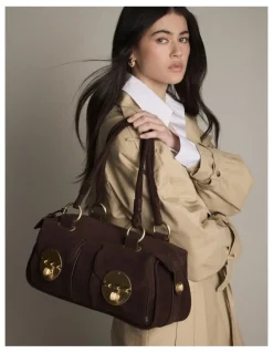 Mimco Turnlock East West Bag in Chocolate