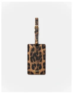 Mimco Violet Luggage Tag in Leopard