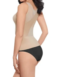 Miraclesuit Shapewear Back Wrap Padded Cup Smoothing Posture Support Camisole in Beige