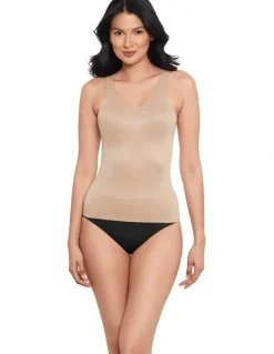 Miraclesuit Shapewear Back Wrap Padded Cup Smoothing Posture Support Camisole in Beige
