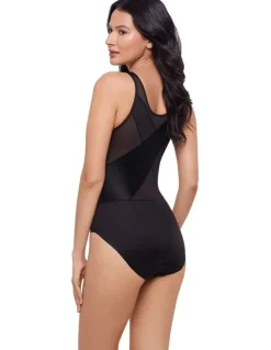 Miraclesuit Shapewear Back Wrap Padded Cup Back Support Bodysuit Shaper in Black