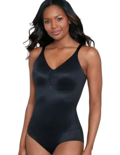 Miraclesuit Shapewear Comfy Curves Wireless Padded Cup Shaping Bodysuit in Black