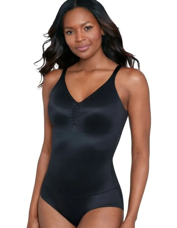 Miraclesuit Shapewear Comfy Curves Wireless Padded Cup Shaping Bodysuit in Black