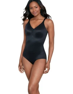 Miraclesuit Shapewear Comfy Curves Wireless Padded Cup Shaping Bodysuit in Black