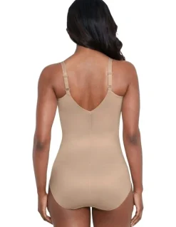 Miraclesuit Shapewear Comfy Curves Wireless Padded Cup Shaping Bodysuit in Warm Beige