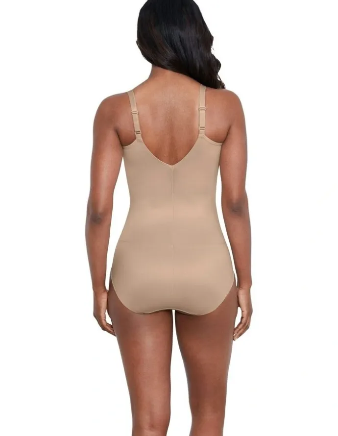 Miraclesuit Shapewear Comfy Curves Wireless Padded Cup Shaping Bodysuit in Warm Beige
