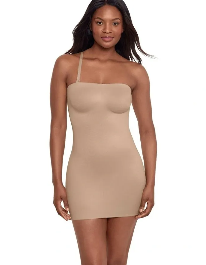 Miraclesuit Shapewear Convertible-To-Strapless Multiway Shaping Slip Dress in Warm Beige