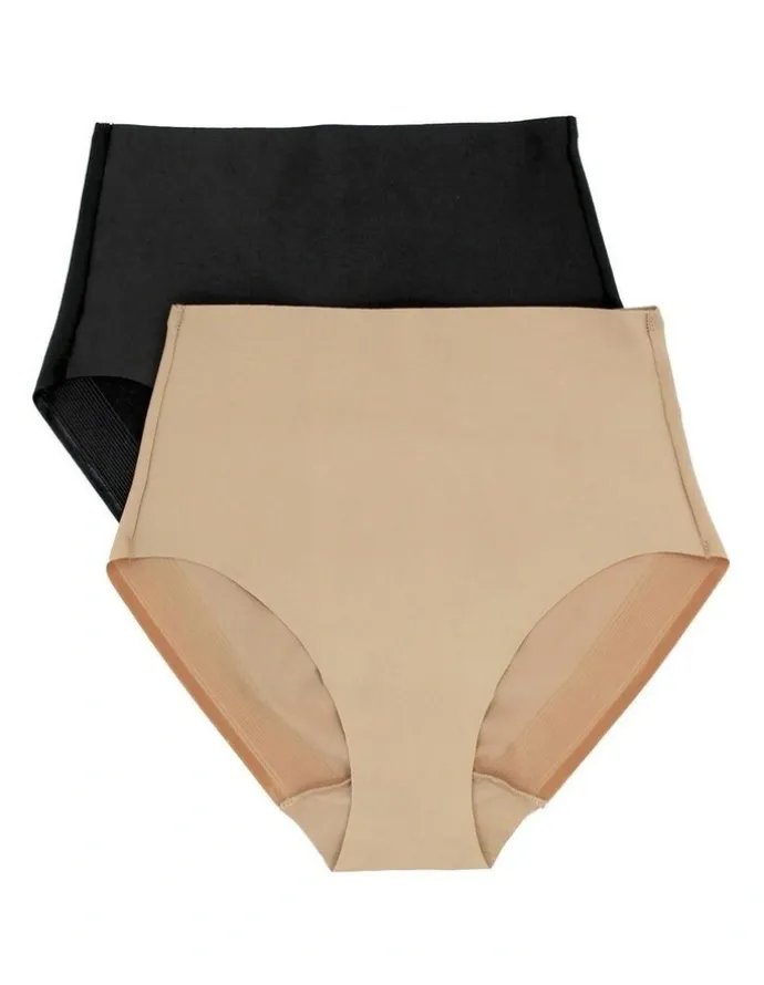 Miraclesuit Shapewear High Waist Light Shaping Brief Set of Two in White/Black