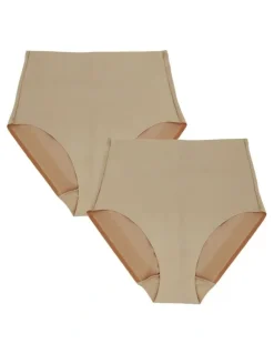Miraclesuit Shapewear High Waist Light Shaping Brief Set of Two in Beige