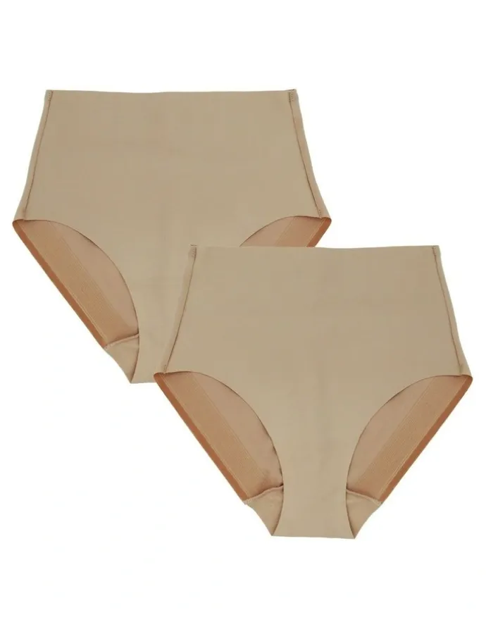Miraclesuit Shapewear High Waist Light Shaping Brief Set of Two in Beige