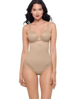 Miraclesuit Shapewear Sexy Sheer Shaping High Waist Thong in Warm Beige