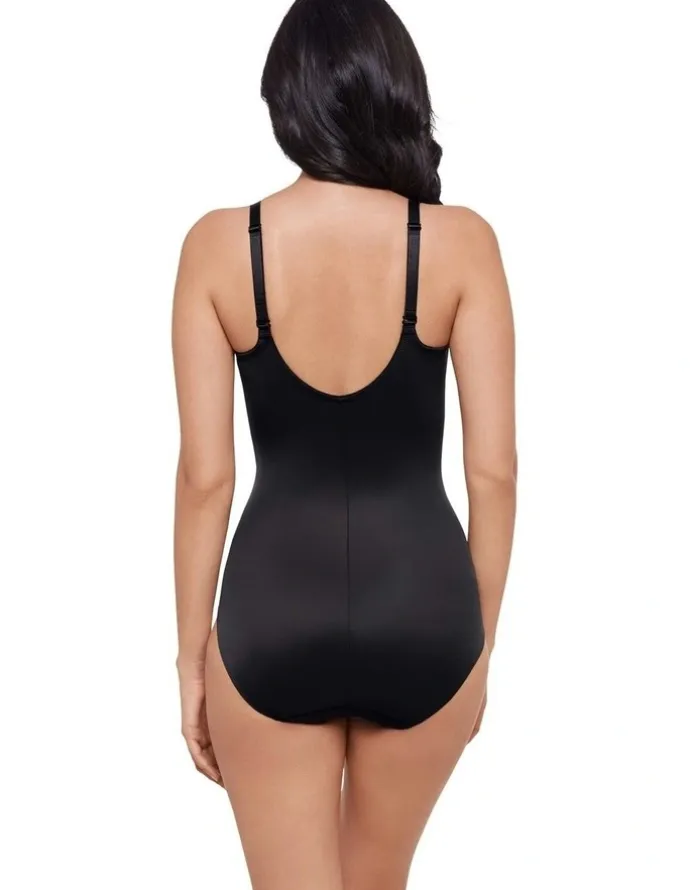 Miraclesuit Shapewear Sexy Sheer Shaping Underwired Padded Bodysuit in Black