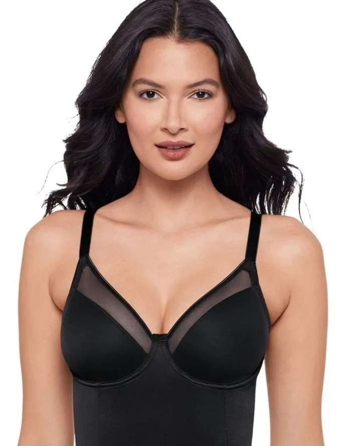 Miraclesuit Shapewear Sexy Sheer Shaping Underwired Padded Bodysuit in Black