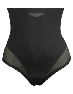 Miraclesuit Shapewear Sexy Sheer Shaping High Waist Thong in Black