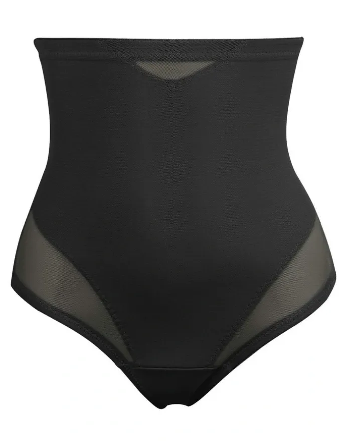Miraclesuit Shapewear Sexy Sheer Shaping High Waist Thong in Black
