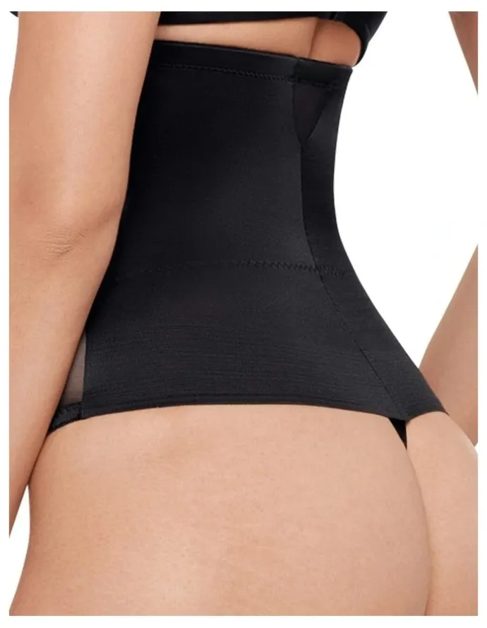 Miraclesuit Shapewear Sexy Sheer Shaping High Waist Thong in Black
